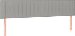 vidaXL - Hoofdborden - 2 - st - 100 - x - 5 - x - 78/88 - cm - stof - lichtgrijs