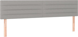 vidaXL - Hoofdborden - 2 - st - 100 - x - 5 - x - 78/88 - cm - stof - lichtgrijs