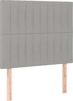vidaXL - Hoofdborden - 2 - st - 100 - x - 5 - x - 78/88 - cm - stof - lichtgrijs