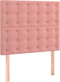vidaXL - Hoofdborden - 2 - st - 100x5x78/88 - cm - fluweel - roze