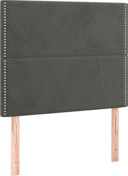 vidaXL - Hoofdborden - 2 - st - 100x5x78/88 - cm - fluweel - donkergrijs