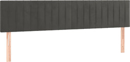 vidaXL - Hoofdborden - 2 - st - 100x5x78/88 - cm - fluweel - donkergrijs