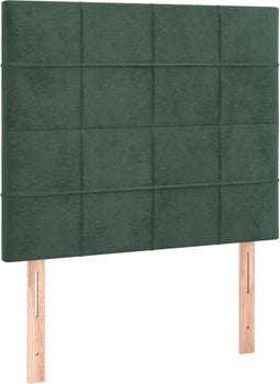 vidaXL - Hoofdborden - 2 - st - 100x5x78/88 - cm - fluweel - donkergroen