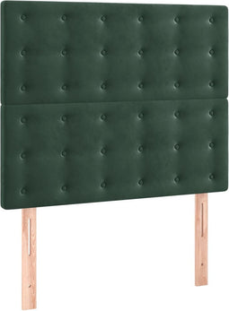 vidaXL - Hoofdborden - 2 - st - 100x5x78/88 - cm - fluweel - donkergroen