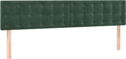 vidaXL - Hoofdborden - 2 - st - 100x5x78/88 - cm - fluweel - donkergroen