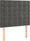 vidaXL - Hoofdborden - 2 - st - 100x5x78/88 - cm - fluweel - donkergrijs