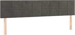 vidaXL - Hoofdborden - 2 - st - 100x5x78/88 - cm - fluweel - donkergrijs