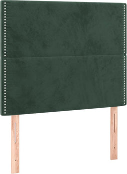 vidaXL - Hoofdborden - 2 - st - 100x5x78/88 - cm - fluweel - donkergroen