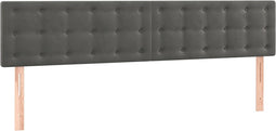 vidaXL - Hoofdborden - 2 - st - 100x5x78/88 - cm - fluweel - donkergrijs