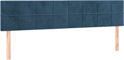 vidaXL - Hoofdborden - 2 - st - 100x5x78/88 - cm - fluweel - donkerblauw