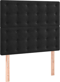 vidaXL - Hoofdborden - 2 - st - 100x5x78/88 - cm - fluweel - zwart