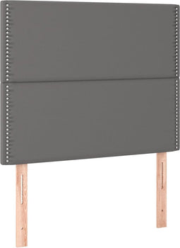 vidaXL - Hoofdborden - 2 - st - 100x5x78/88 - cm - kunstleer - grijs