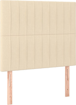 vidaXL - Hoofdborden - 2 - st - 100x5x78/88 - cm - stof - crèmekleurig