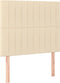 vidaXL - Hoofdborden - 2 - st - 100x5x78/88 - cm - stof - crèmekleurig