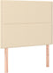 vidaXL - Hoofdborden - 2 - st - 100x5x78/88 - cm - stof - crèmekleurig