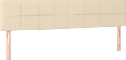 vidaXL - Hoofdborden - 2 - st - 100x5x78/88 - cm - stof - crèmekleurig