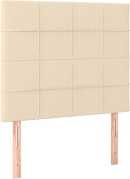 vidaXL - Hoofdborden - 2 - st - 100x5x78/88 - cm - stof - crèmekleurig