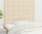 vidaXL - Hoofdborden - 2 - st - 100x5x78/88 - cm - stof - crèmekleurig