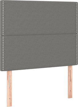 vidaXL - Hoofdborden - 2 - st - 100x5x78/88 - cm - stof - donkergrijs