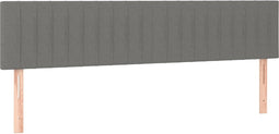 vidaXL - Hoofdborden - 2 - st - 100x5x78/88 - cm - stof - donkergrijs