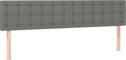 vidaXL - Hoofdborden - 2 - st - 100x5x78/88 - cm - stof - donkergrijs