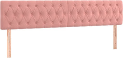 vidaXL - Hoofdborden - 2 - st - 100x7x78/88 - cm - fluweel - roze