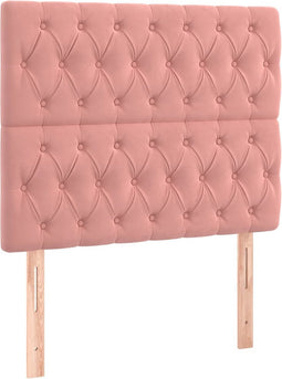 vidaXL - Hoofdborden - 2 - st - 100x7x78/88 - cm - fluweel - roze