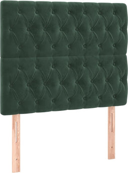 vidaXL - Hoofdborden - 2 - st - 100x7x78/88 - cm - fluweel - donkergroen