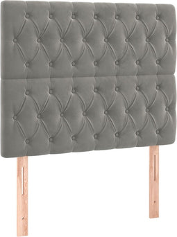 vidaXL - Hoofdborden - 2 - st - 100x7x78/88 - cm - fluweel - lichtgrijs