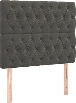 vidaXL - Hoofdborden - 2 - st - 100x7x78/88 - cm - fluweel - donkergrijs