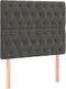vidaXL - Hoofdborden - 2 - st - 100x7x78/88 - cm - fluweel - donkergrijs