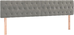 vidaXL - Hoofdborden - 2 - st - 100x7x78/88 - cm - fluweel - lichtgrijs