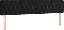 vidaXL - Hoofdborden - 2 - st - 100x7x78/88 - cm - fluweel - zwart