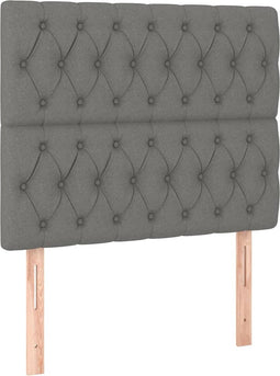 vidaXL - Hoofdborden - 2 - st - 100x7x78/88 - cm - stof - donkergrijs