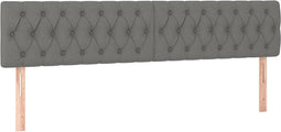 vidaXL - Hoofdborden - 2 - st - 100x7x78/88 - cm - stof - donkergrijs
