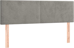 vidaXL - Hoofdborden - 2 - st - 72x5x78/88 - cm - fluweel - lichtgrijs