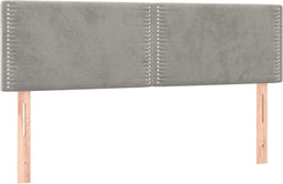 vidaXL - Hoofdborden - 2 - st - 72x5x78/88 - cm - fluweel - lichtgrijs