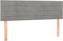 vidaXL - Hoofdborden - 2 - st - 72x5x78/88 - cm - fluweel - lichtgrijs