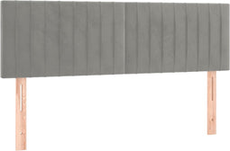 vidaXL - Hoofdborden - 2 - st - 72x5x78/88 - cm - fluweel - lichtgrijs