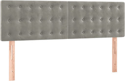 vidaXL - Hoofdborden - 2 - st - 72x5x78/88 - cm - fluweel - lichtgrijs