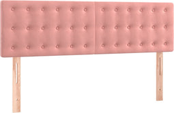 vidaXL - Hoofdborden - 2 - st - 72x5x78/88 - cm - fluweel - roze