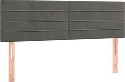 vidaXL - Hoofdborden - 2 - st - 72x5x78/88 - cm - fluweel - donkergrijs