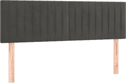 vidaXL - Hoofdborden - 2 - st - 72x5x78/88 - cm - fluweel - donkergrijs