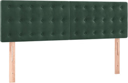 vidaXL - Hoofdborden - 2 - st - 72x5x78/88 - cm - fluweel - donkergroen