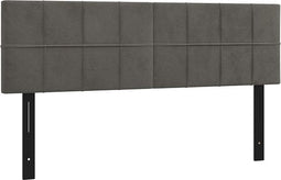 vidaXL - Hoofdborden - 2 - st - 72x5x78/88 - cm - fluweel - donkergrijs