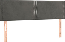 vidaXL - Hoofdborden - 2 - st - 72x5x78/88 - cm - fluweel - donkergrijs