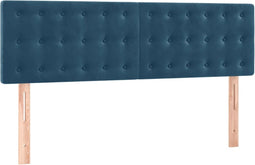 vidaXL - Hoofdborden - 2 - st - 72x5x78/88 - cm - fluweel - donkerblauw