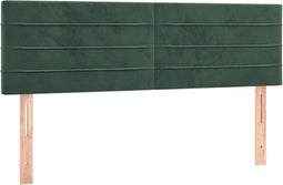 vidaXL - Hoofdborden - 2 - st - 72x5x78/88 - cm - fluweel - donkergroen