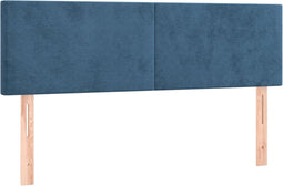 vidaXL - Hoofdborden - 2 - st - 72x5x78/88 - cm - fluweel - donkerblauw
