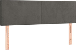 vidaXL - Hoofdborden - 2 - st - 72x5x78/88 - cm - fluweel - donkergrijs